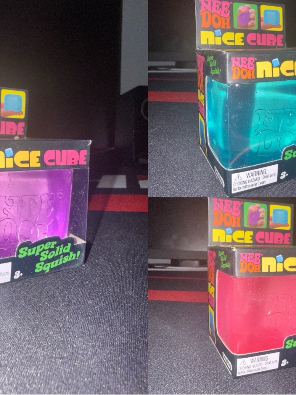 Needoh Nice Cube Squishy Toy - Pink/Blue/Purple